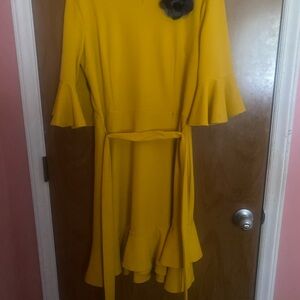 Chic Asymmetrical Yellow Dress